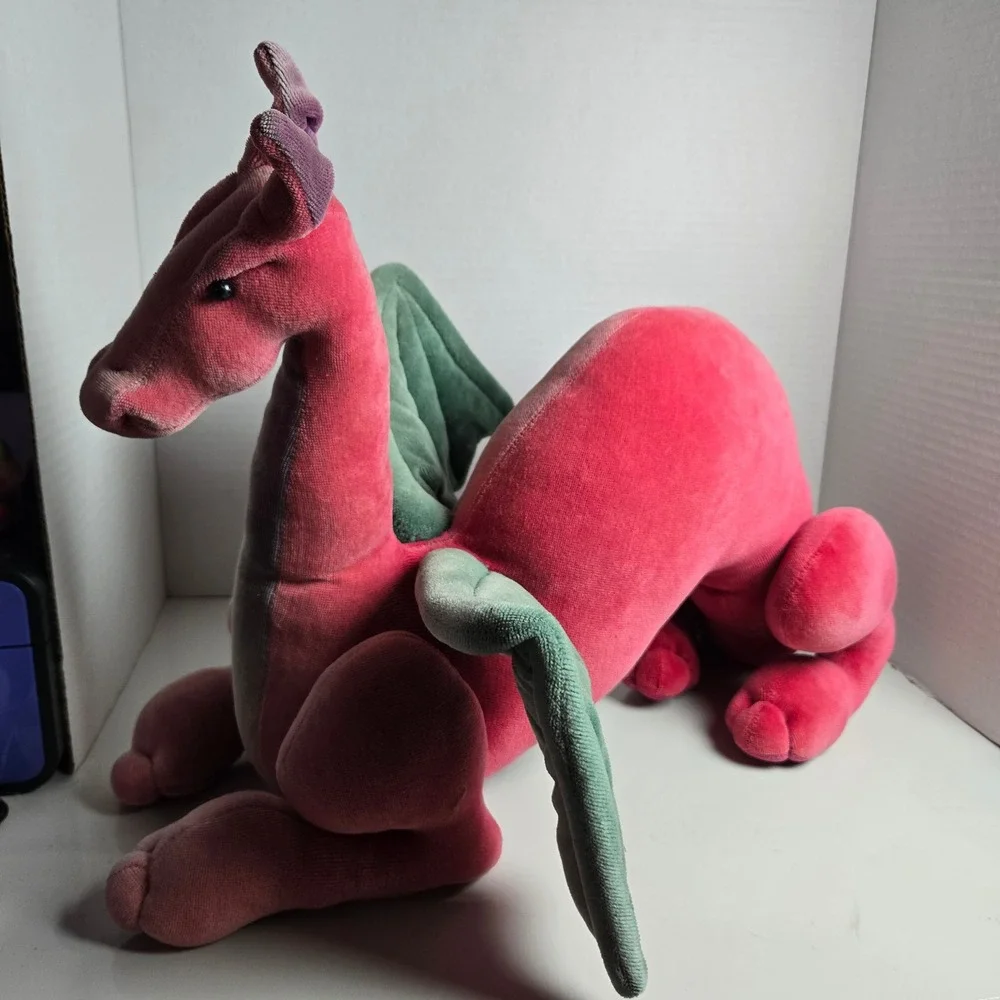 Rare Vintage Nadine Suhrbier Red Green Dragon Plush Stuffed Animal Zugglesnooks